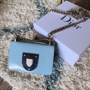 Diorama baby blue crossbody chain bag